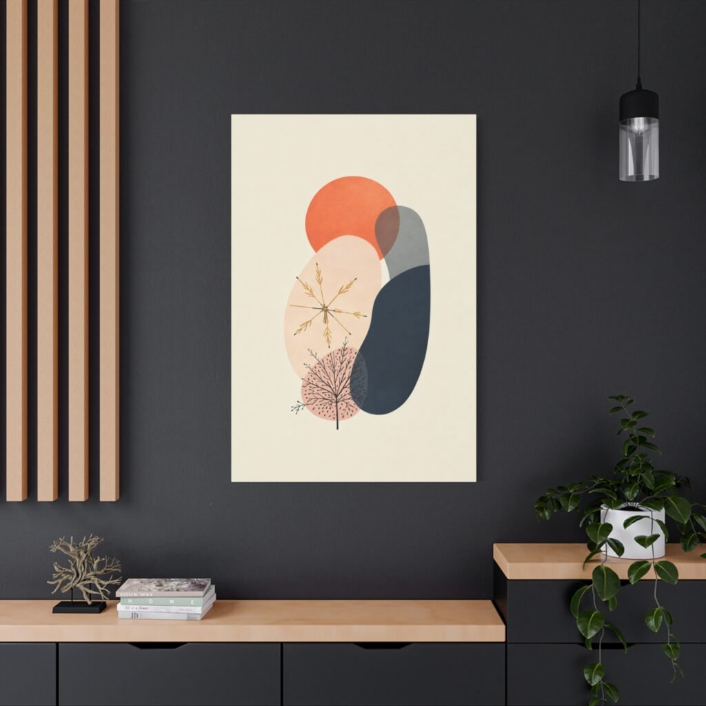 Abstract Organic Shapes Canvas Wall Art — Modern Mid-Century Botanical Print