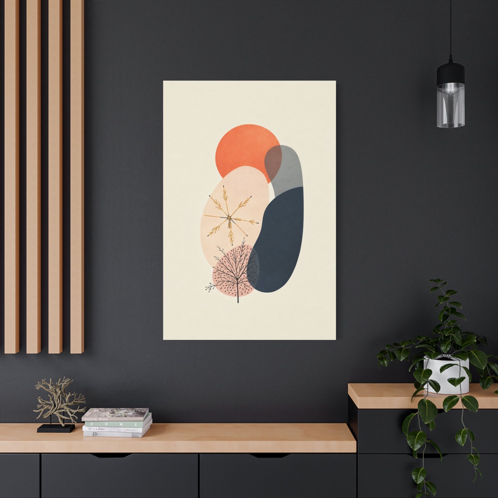 Abstract Organic Shapes Canvas Wall Art — Modern Mid-Century Botanical Print - Image 4