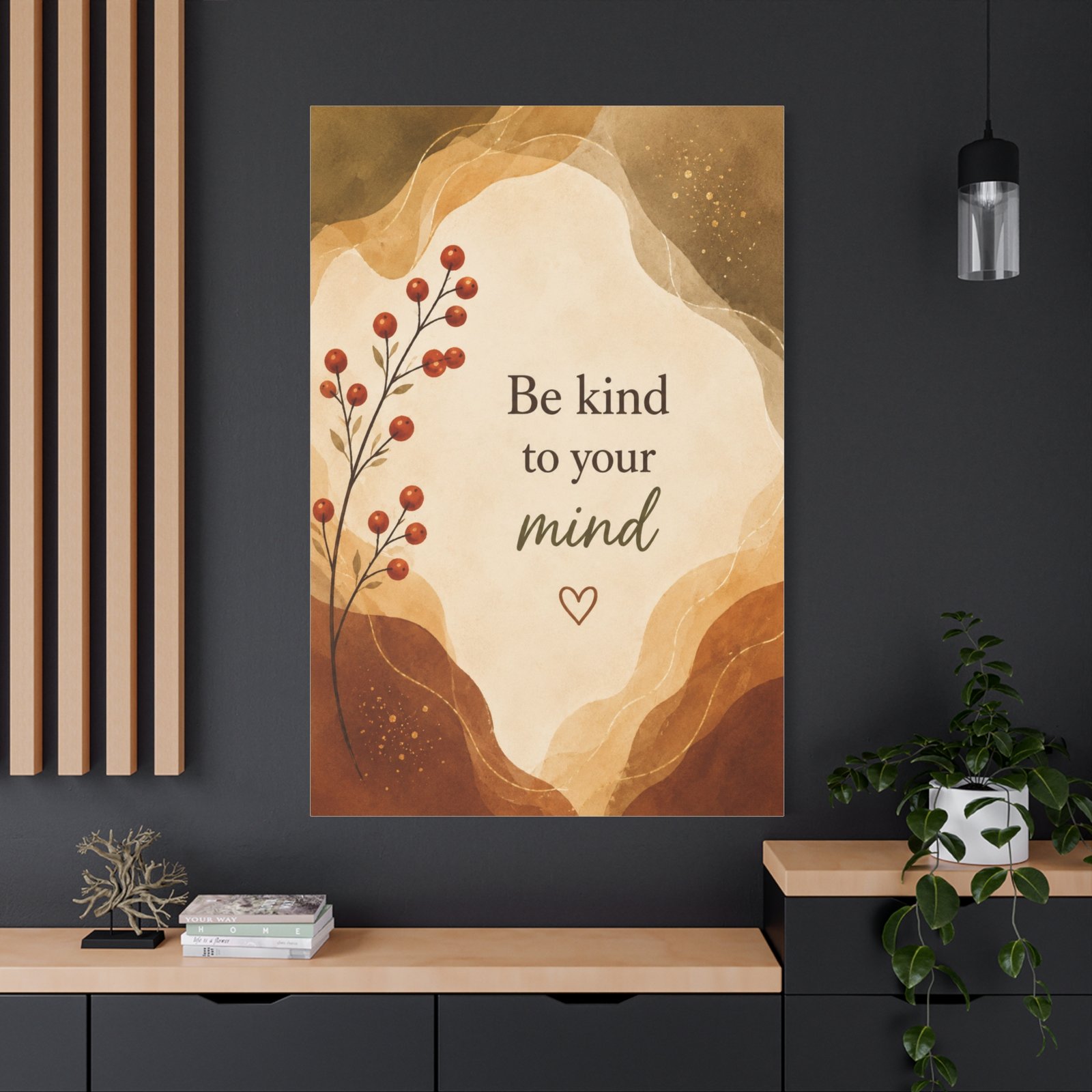 Be Kind to Your Mind Matte Canvas Wall Art — Inspirational Mental Health Quote - Image 4