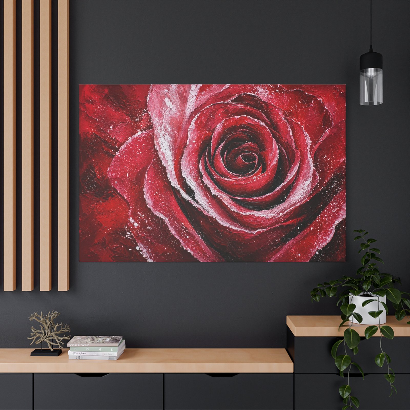 Red Rose Close-Up Matte Canvas Print — Stretched Wall Art - Image 4