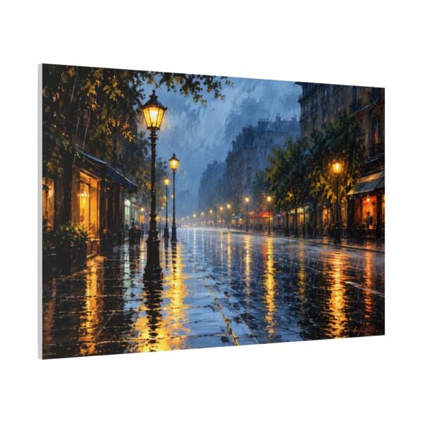 Rainy City Street Matte Canvas Print — Stretched 1.25" - Image 2
