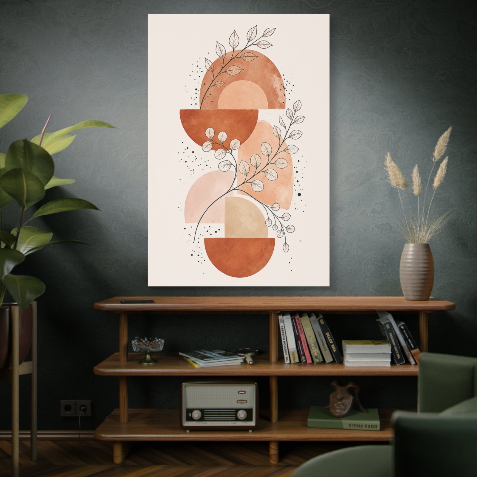 Abstract Terracotta Botanical Canvas - Image 5