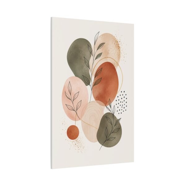 Abstract Botanical Canvas Wall Art – Earth Tone Minimalist Stretched Canvas - Image 3