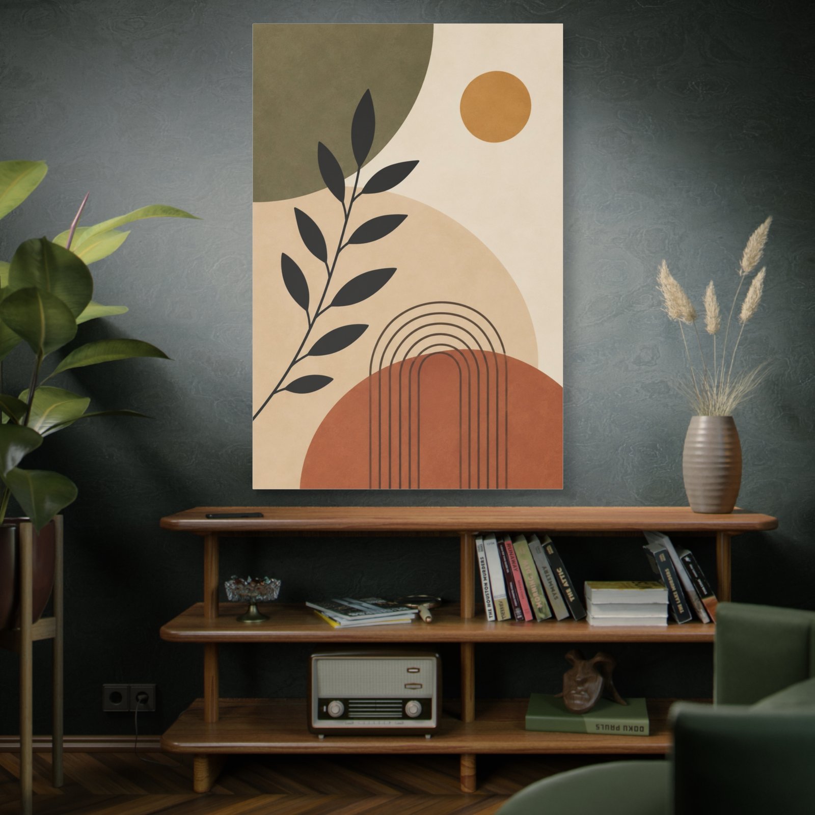 Abstract Earth-Tone Canvas Wall Art – Minimal Botanical Modern Print - Image 5