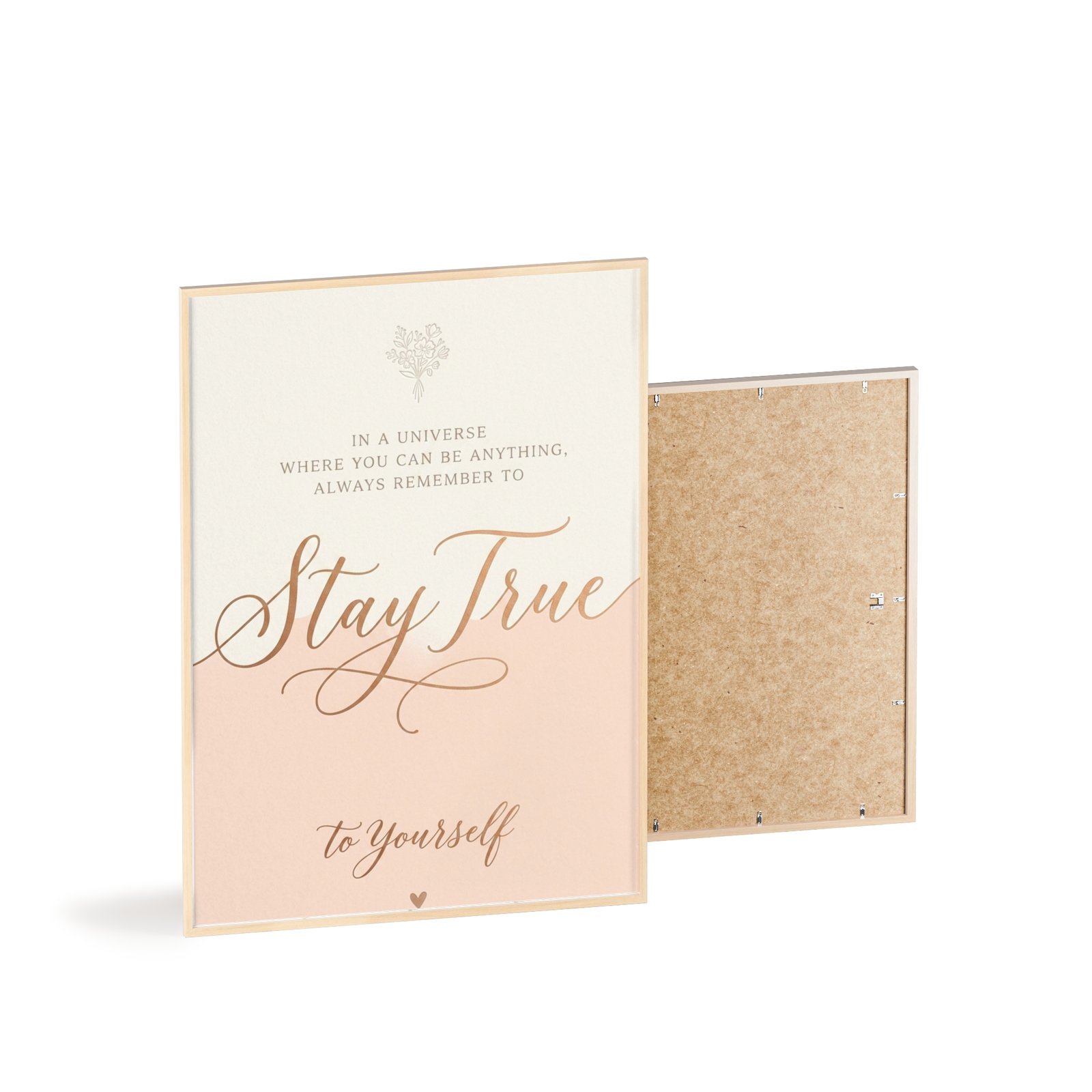 Stay True to Yourself Framed Poster — Inspirational Wall Art (Peach & Script) - Image 4