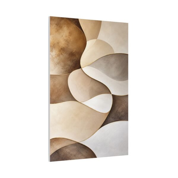 Abstract Neutral Tones Canvas Wall Art — Organic Wave Shapes - Image 3