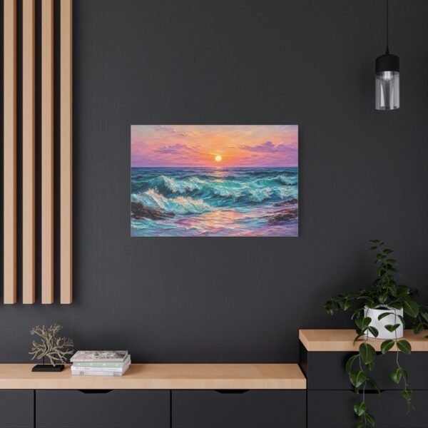 Sunset Ocean Waves Matte Canvas Print — Seaside Beach Wall Art - Image 28
