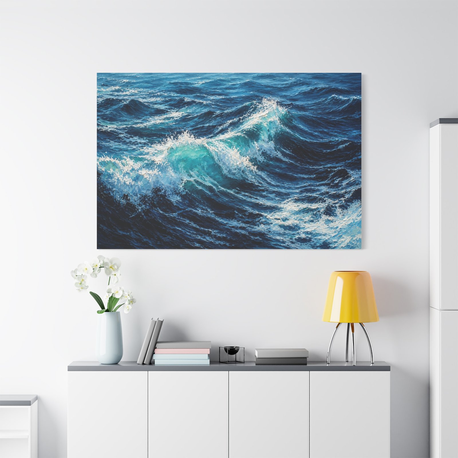 Ocean Waves Matte Canvas Print — Turquoise Seascape Wall Art, Stretched 1.25" - Image 3
