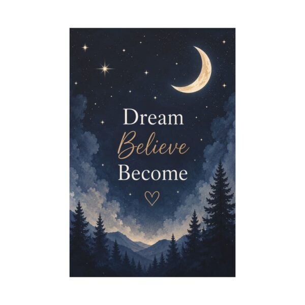 Dream Believe Become Night Sky Canvas - Image 2