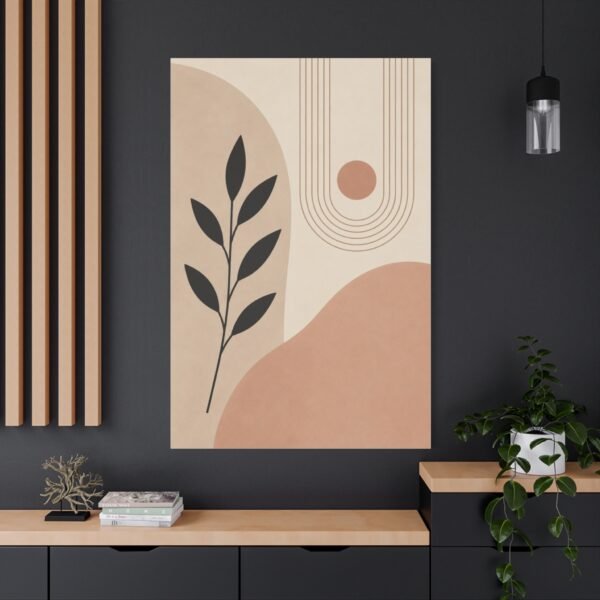 Abstract Earth Tones Botanical Canvas Print — Minimalist Midcentury Wall Art - Image 4