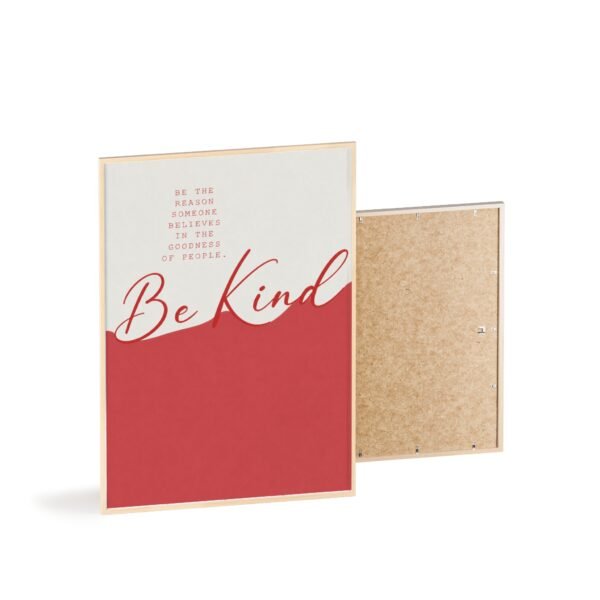 Be Kind Inspirational Poster with Wooden Frame — Motivational Wall Art - Image 4