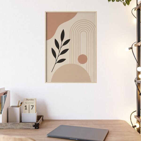 Minimalist Botanical Art Print — Framed Poster with Wooden Frame - Image 3