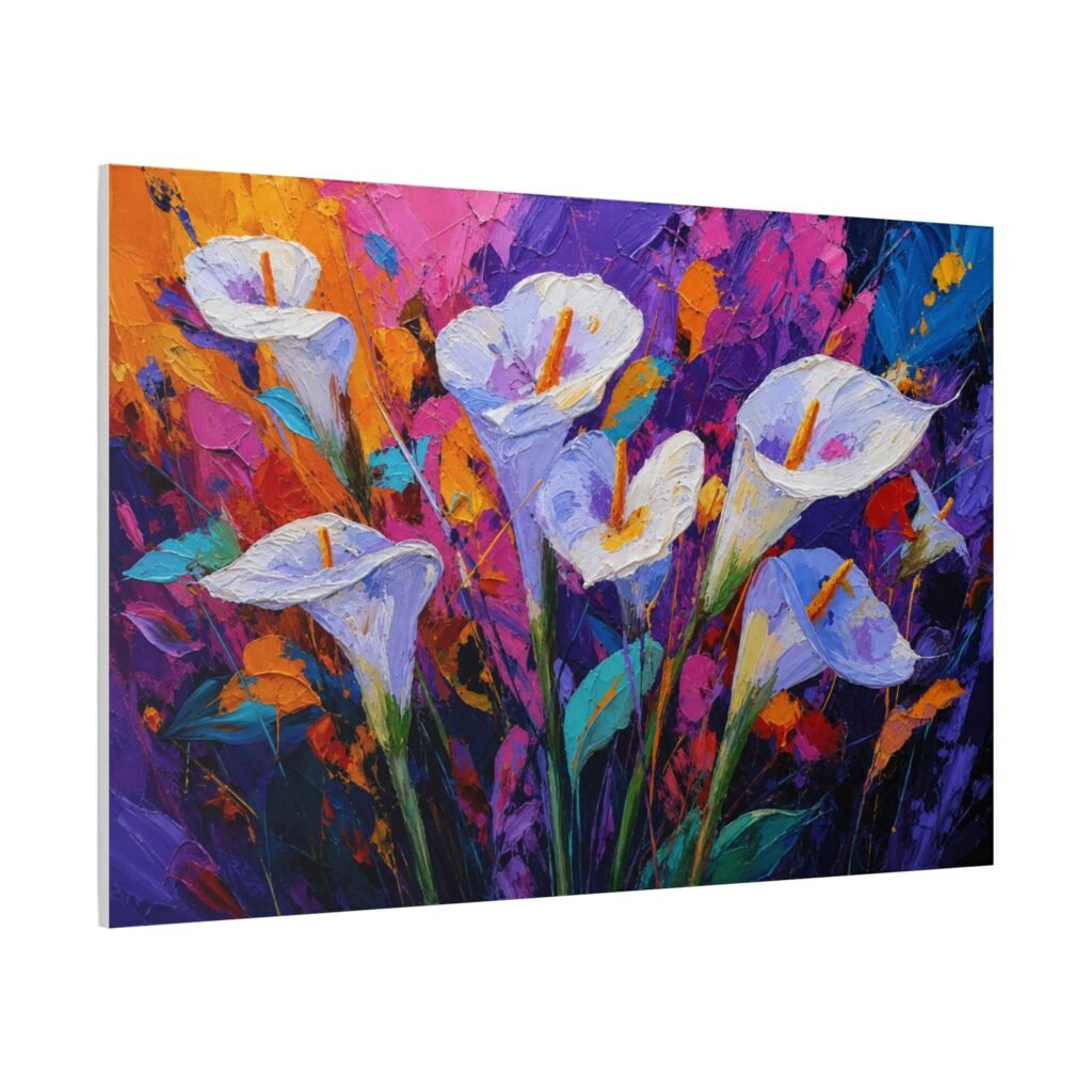 Colorful Calla Lily Floral Canvas Wall Art — Matte Stretched 1.25"
