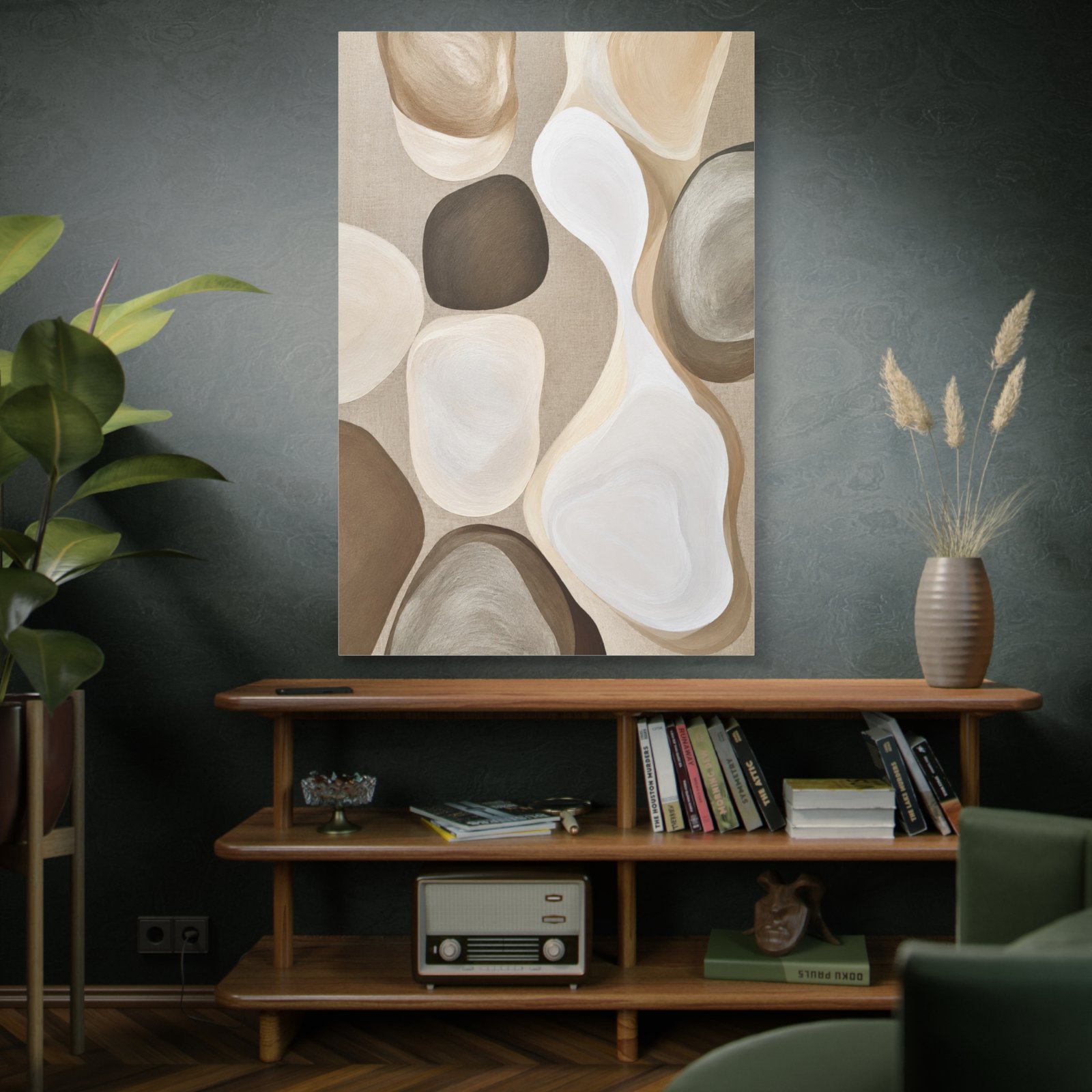 Neutral Abstract Canvas Wall Art – Beige & Brown Organic Shapes, Matte Stretched 1.25" - Image 5