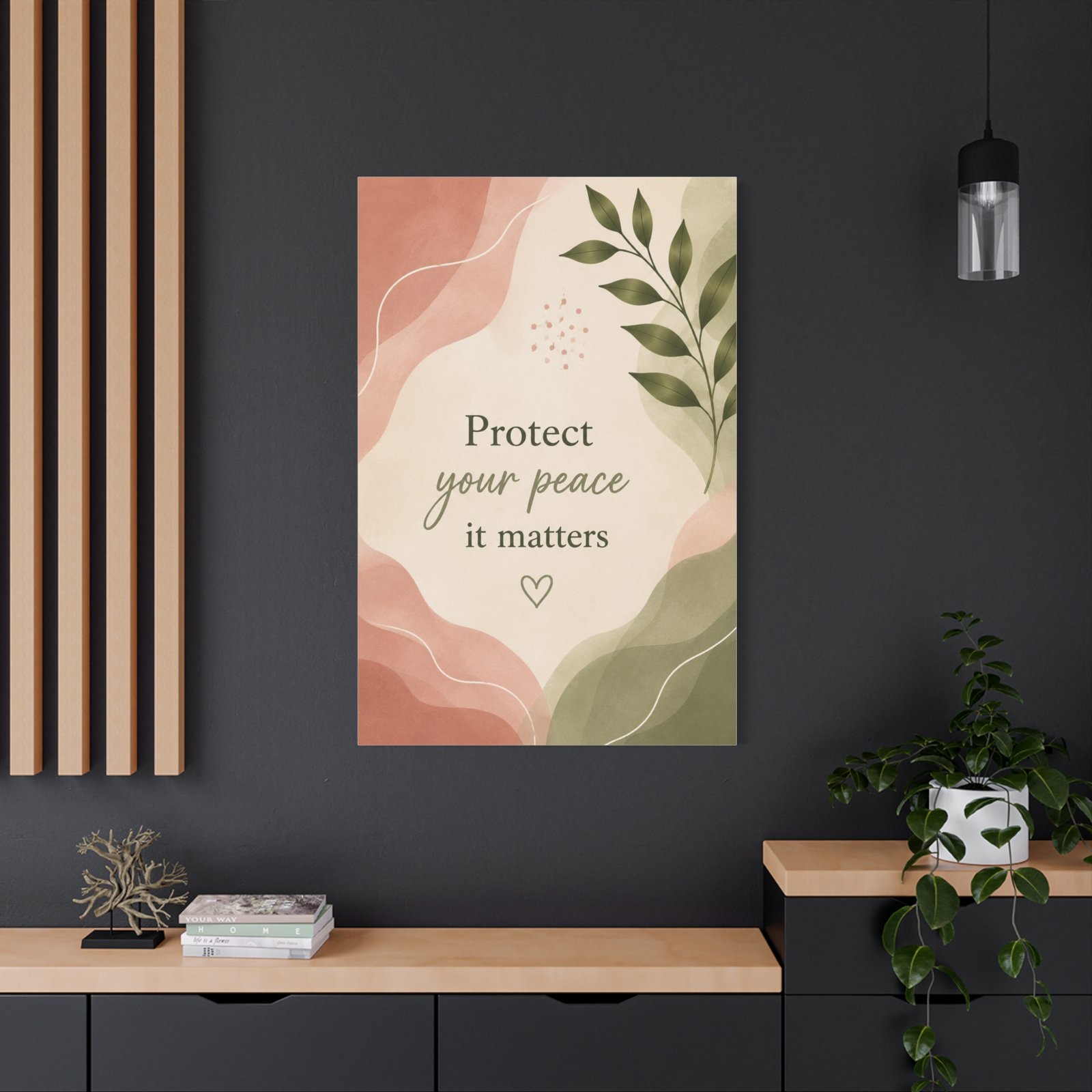 Protect Your Peace Canvas Wall Art — Inspirational Quote Matte Stretched Canvas - Image 4