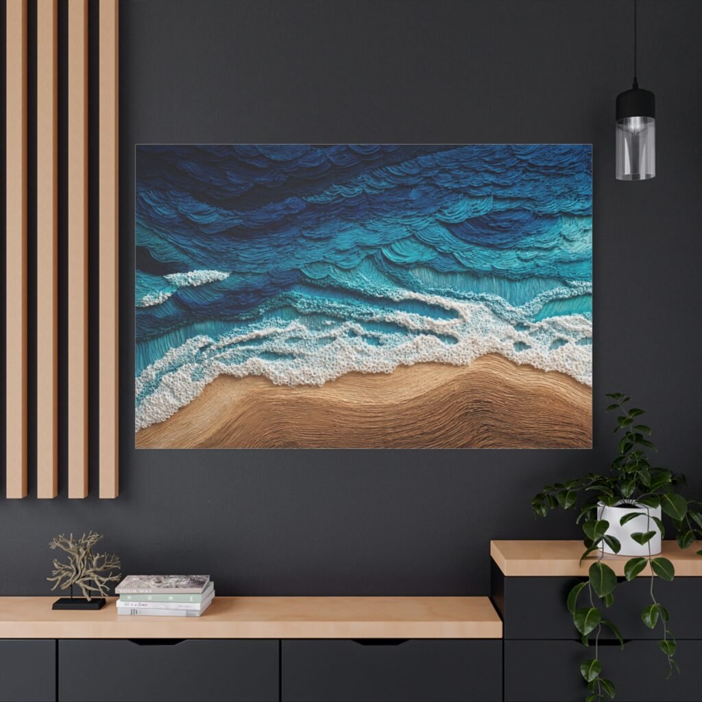Ocean Waves Matte Canvas Print — Stretched Beach Wall Art