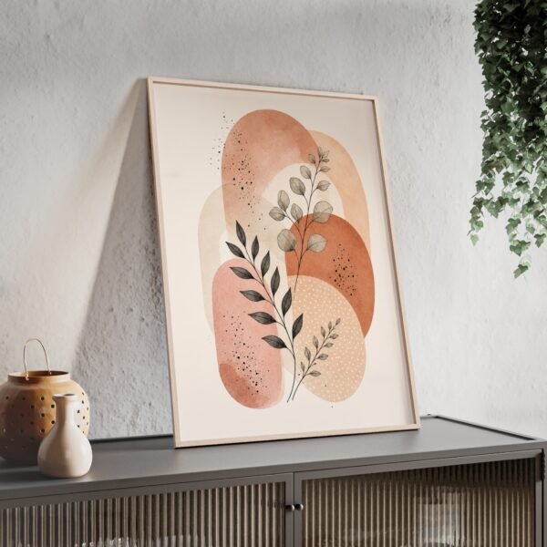 Boho Abstract Print — Framed Poster with Wooden Frame - Image 3