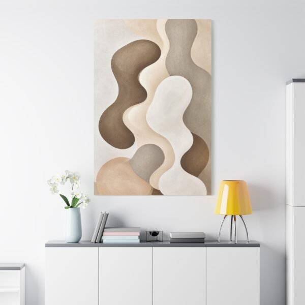 Neutral Abstract Layers Canvas Art — Matte Stretched Wall Decor - Image 1