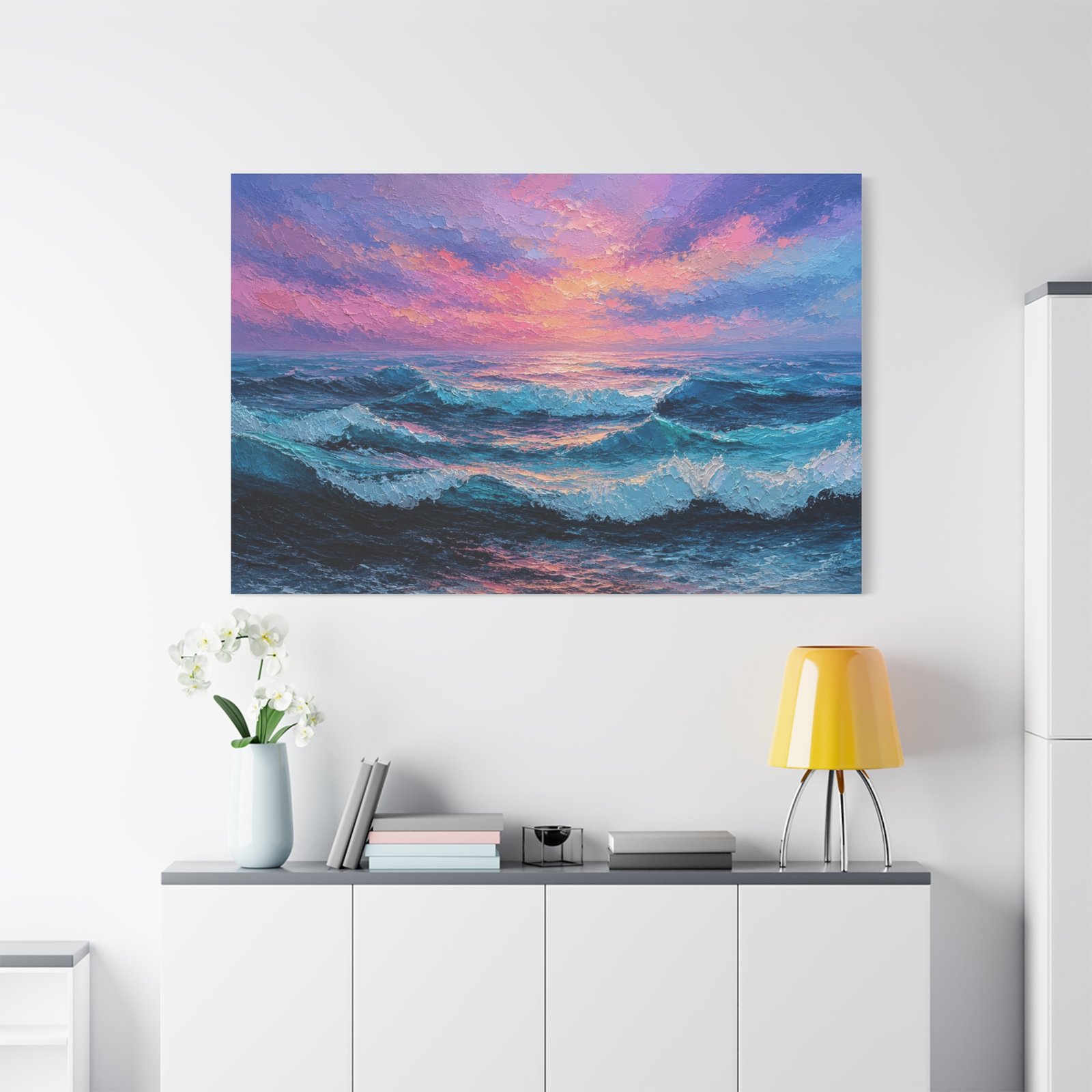 Ocean Sunset Canvas Print — Seascape Matte Stretched Wall Art - Image 3