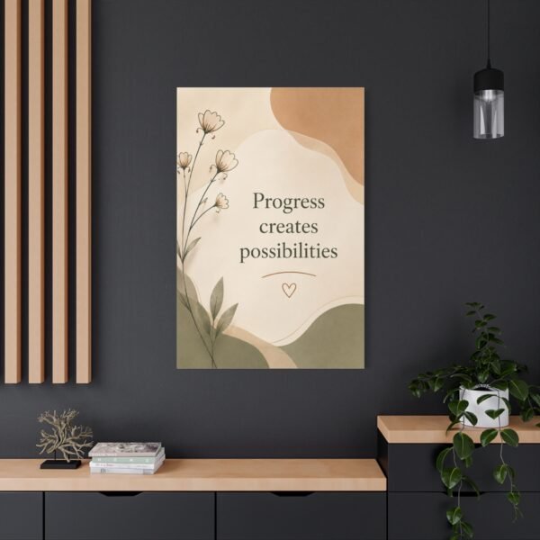 Inspirational Canvas Wall Art - "Progress Creates Possibilities" - Image 4