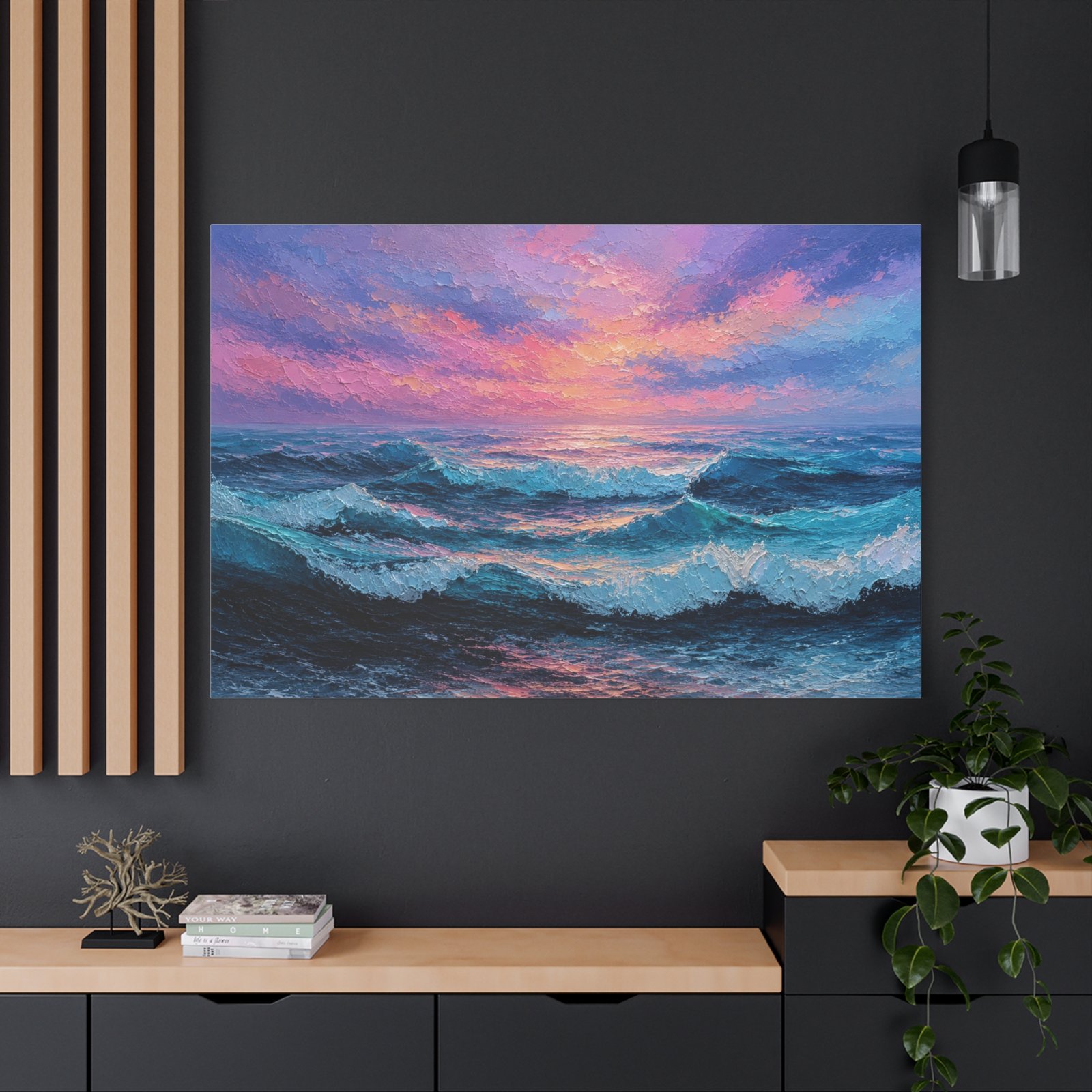 Ocean Sunset Canvas Print — Seascape Matte Stretched Wall Art - Image 4
