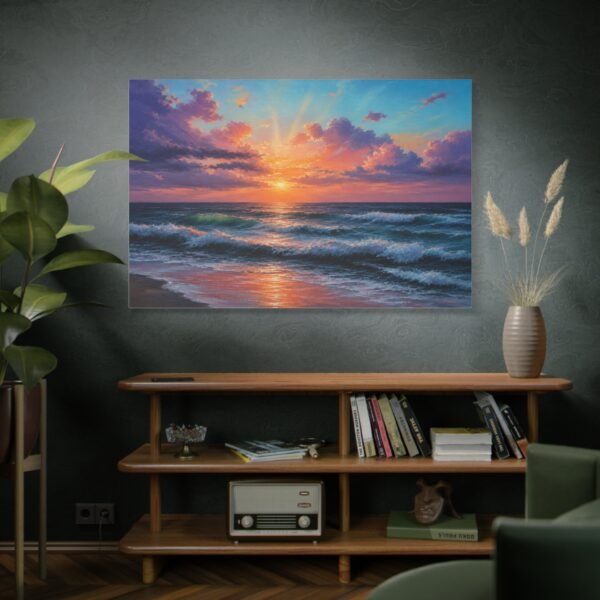 Seascape Sunset Matte Canvas Print — Stretched Beach Wall Art - Image 5