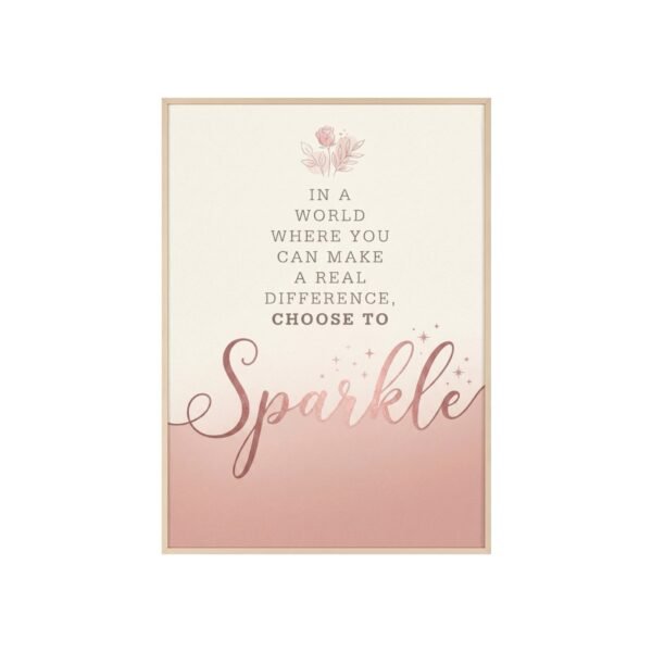 Sparkle Inspirational Poster with Wooden Frame — "Choose to Sparkle" Wall Art - Image 1
