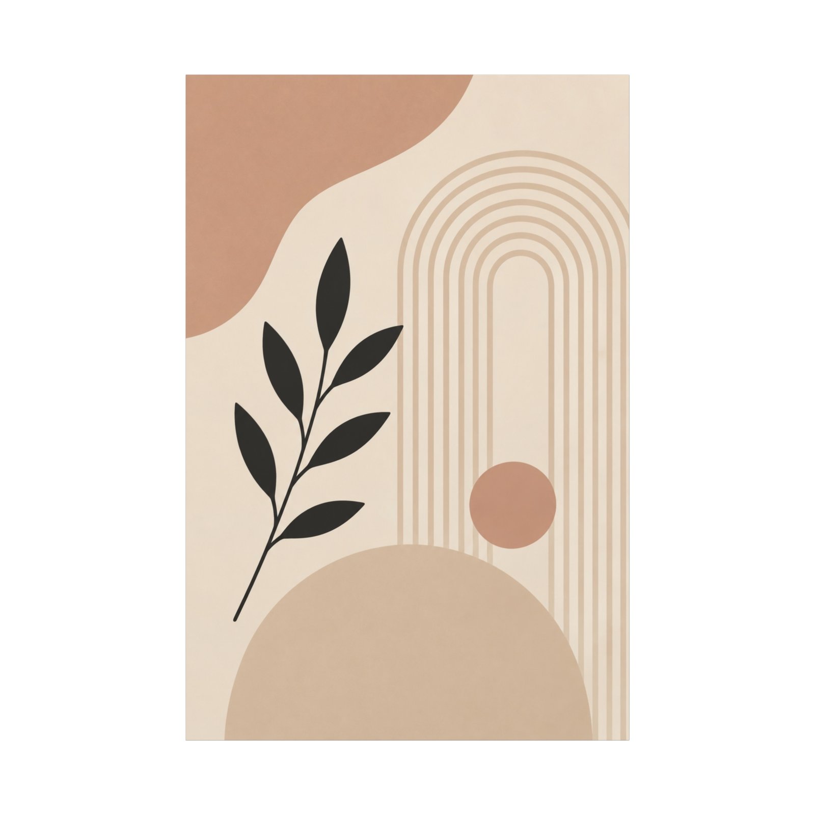 Abstract Botanical Canvas Wall Art — Neutral Boho Stretched Matte Print - Image 2