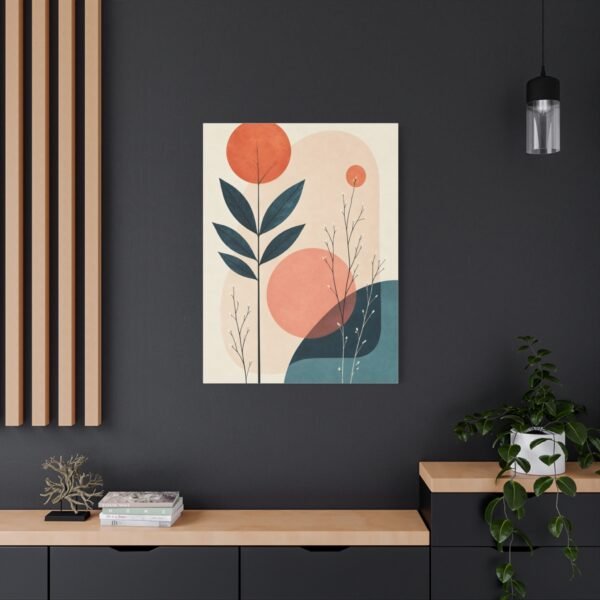 Abstract Botanical Canvas Wall Art — Modern Minimal Floral Print, Matte Stretched 1.25" - Image 4