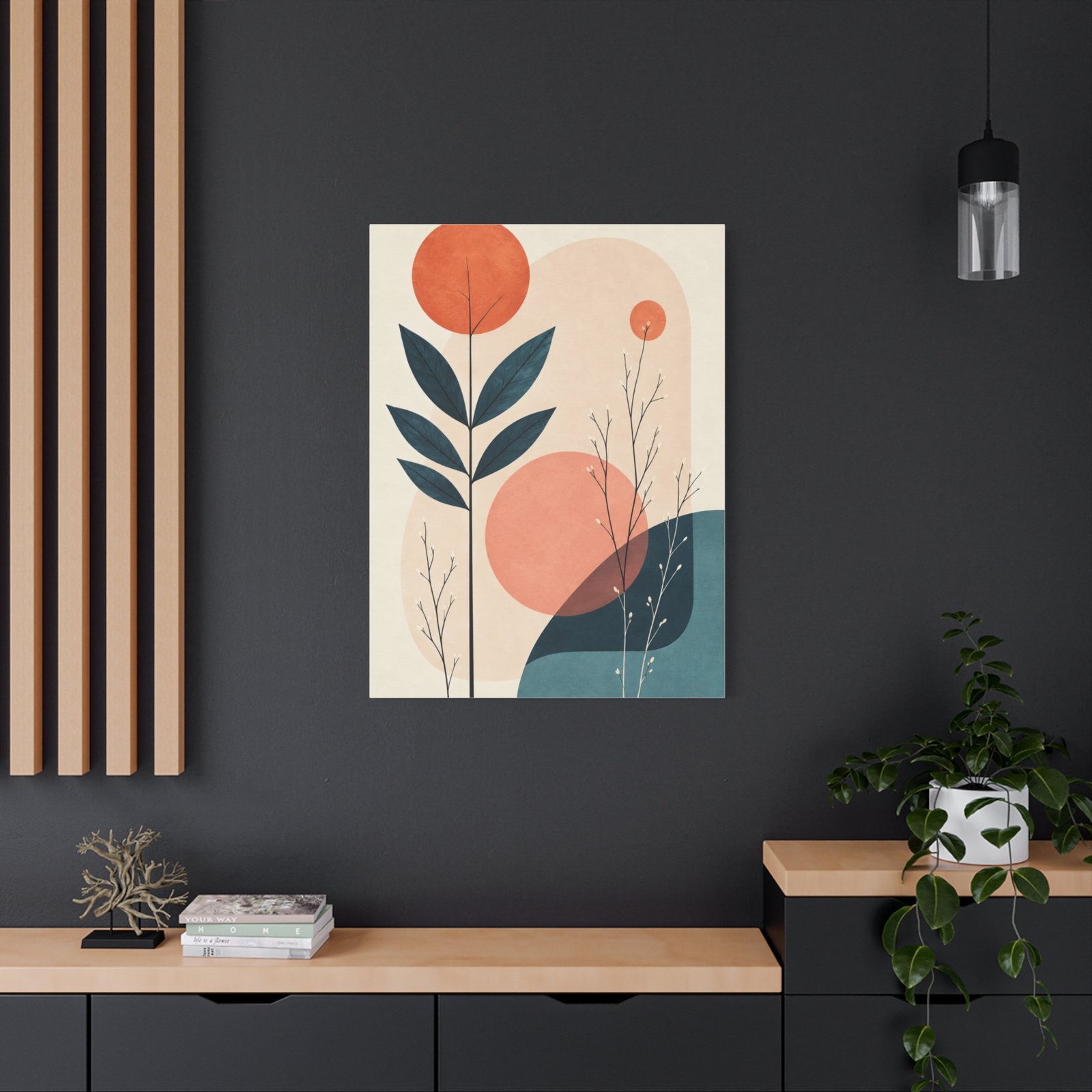 Abstract Botanical Canvas Wall Art — Modern Minimal Floral Print, Matte Stretched 1.25" - Image 4