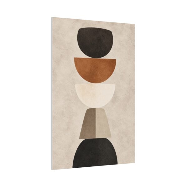 Abstract Earth Tone Stacked Shapes Canvas - Image 3
