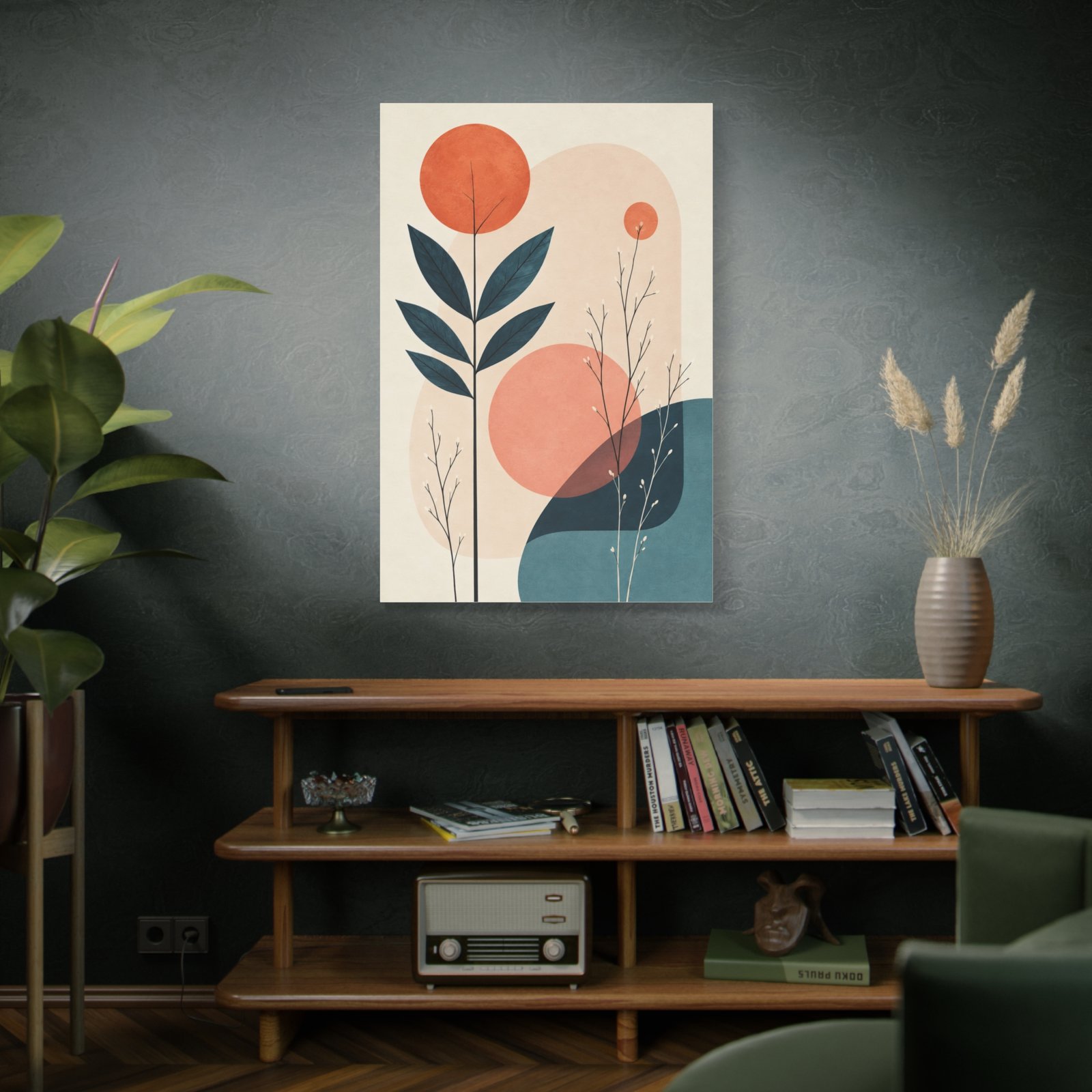 Abstract Botanical Canvas Wall Art — Modern Minimal Floral Print, Matte Stretched 1.25" - Image 5
