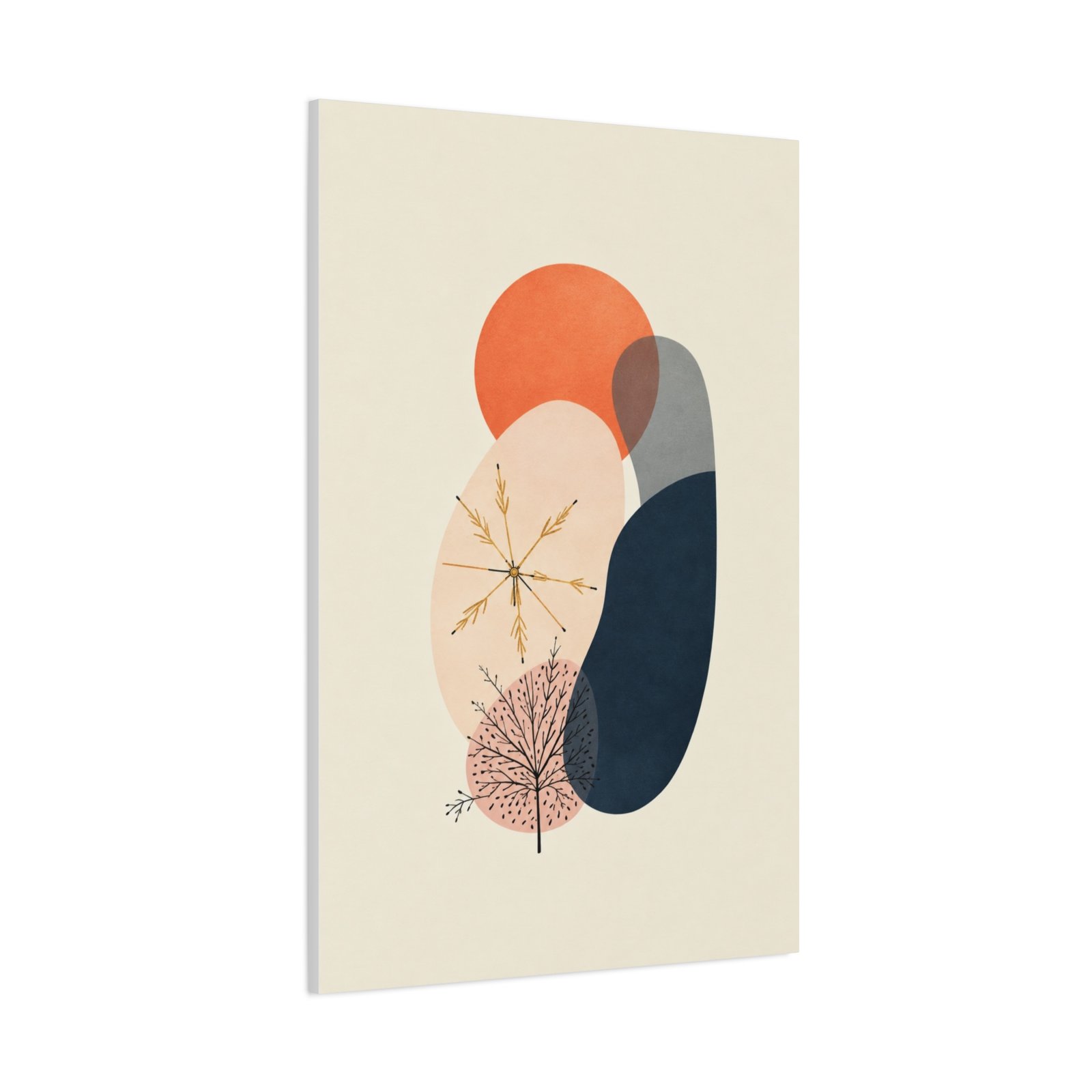 Abstract Organic Shapes Canvas Wall Art — Modern Mid-Century Botanical Print - Image 3