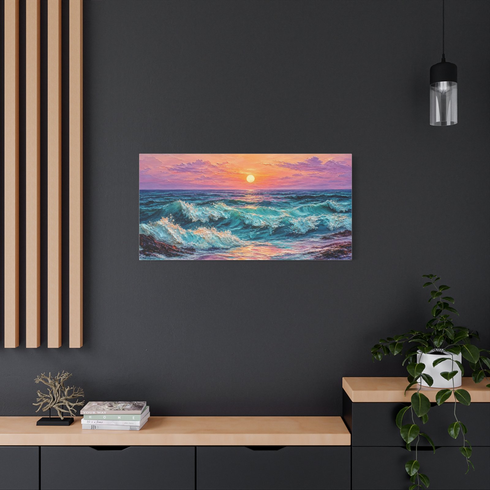 Sunset Ocean Waves Matte Canvas Print — Seaside Beach Wall Art - Image 32