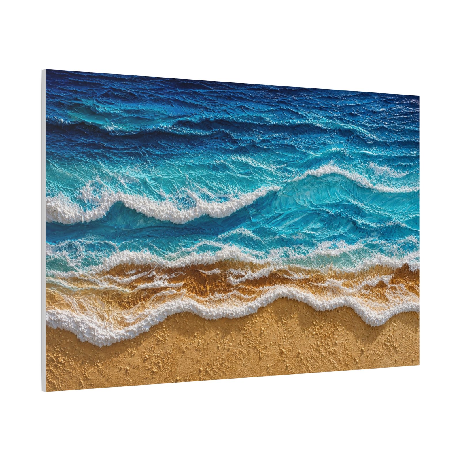 Ocean Waves Beach Canvas - Matte Stretched Wall Art - Image 2