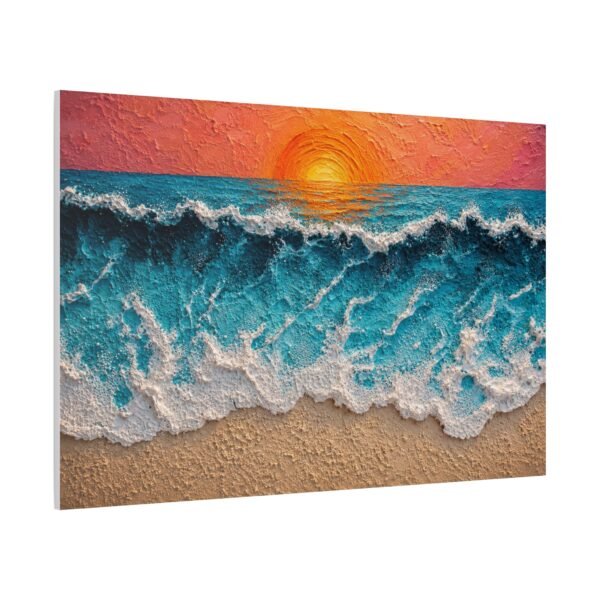 Sunset Ocean Waves Matte Canvas Wall Art — Stretched Beach Painting - Image 2