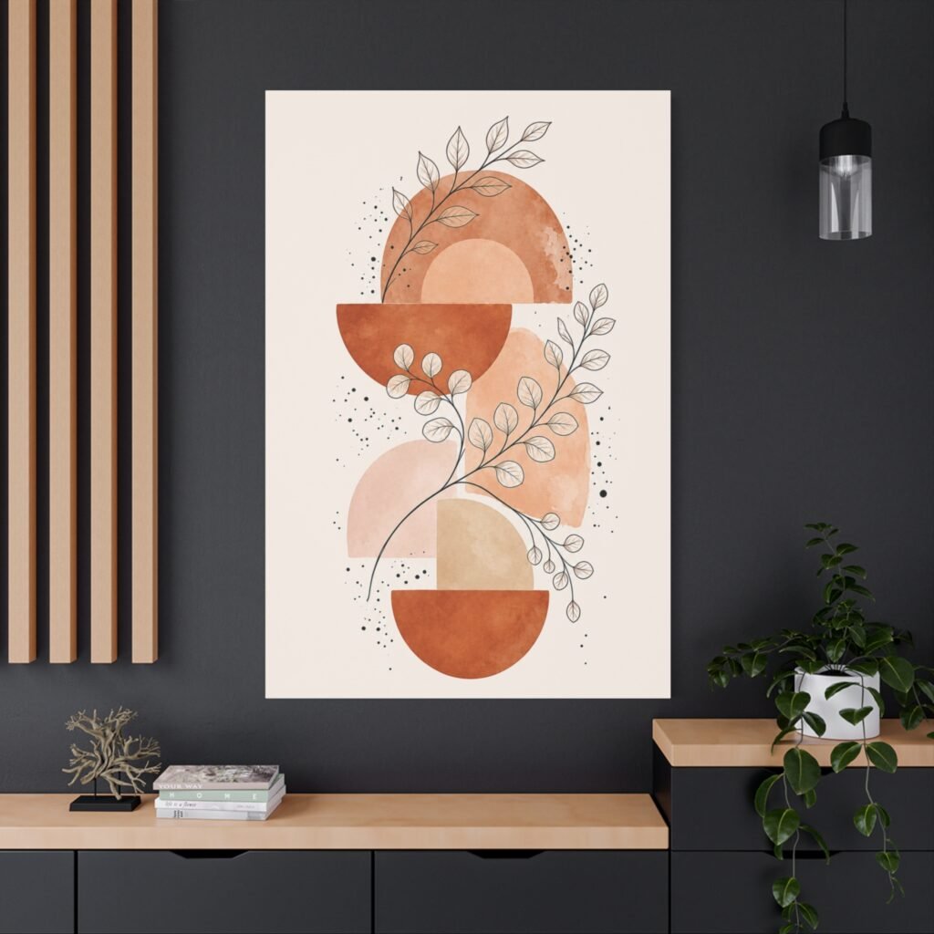 Abstract Terracotta Botanical Canvas