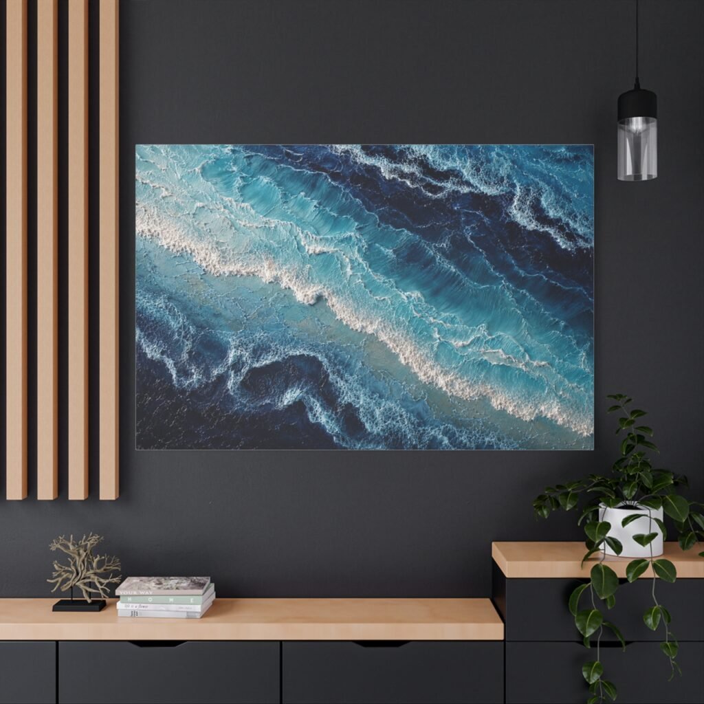 Ocean Waves Matte Canvas Print — Stretched 1.25" Coastal Wall Art