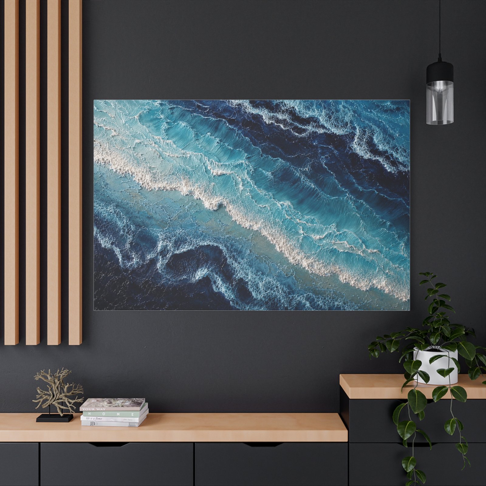 Ocean Waves Matte Canvas Print — Stretched 1.25" Coastal Wall Art - Image 4