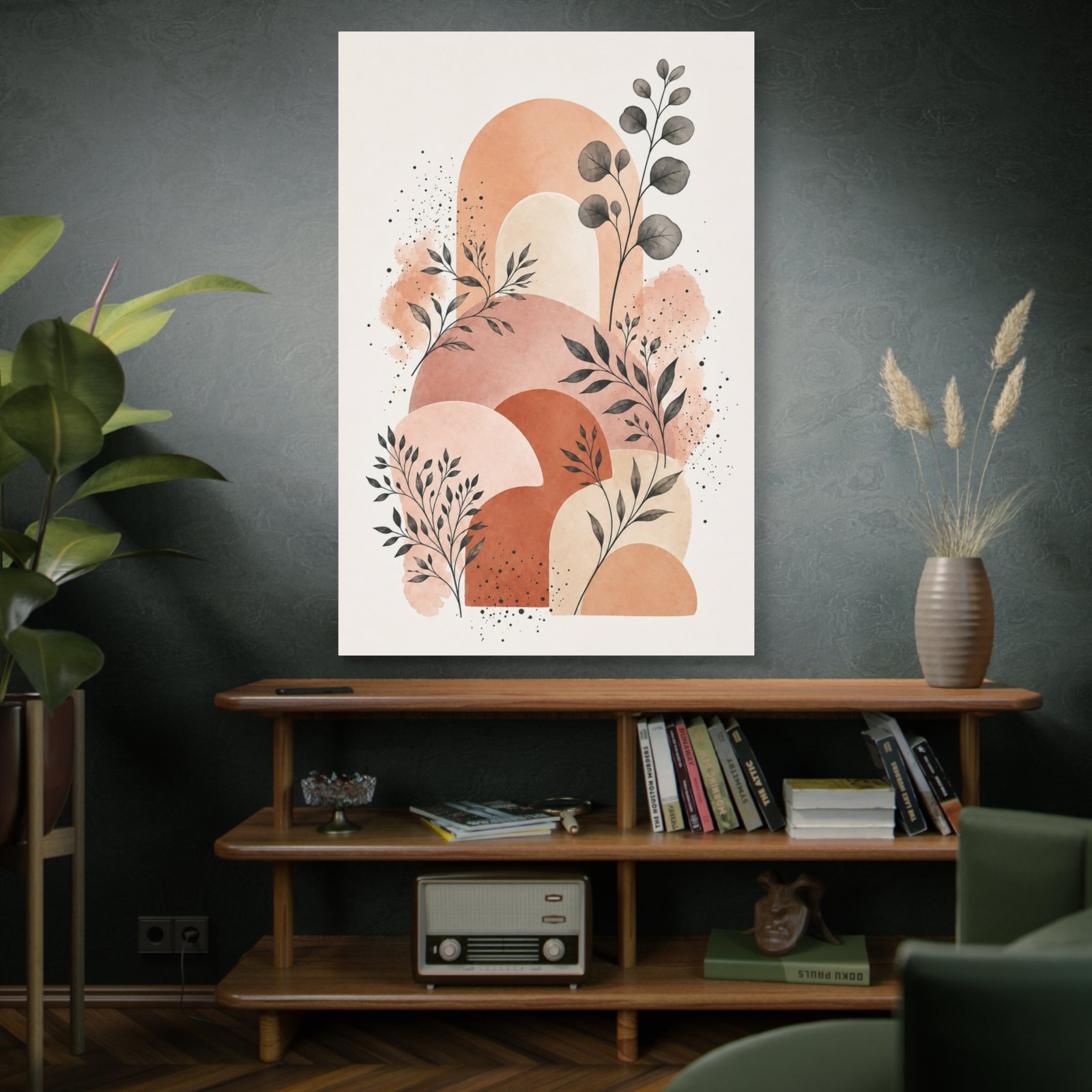 Abstract Terracotta Arch Botanical Canvas - Image 5