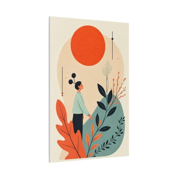 Botanical Sunset Matte Canvas Wall Art — Minimalist Nature Illustration - Image 3