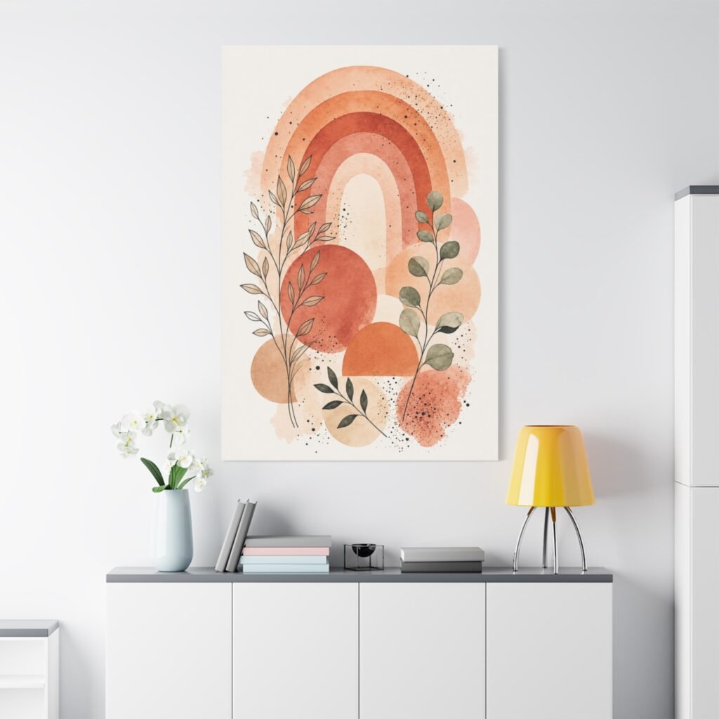 Boho Rainbow Botanical Canvas