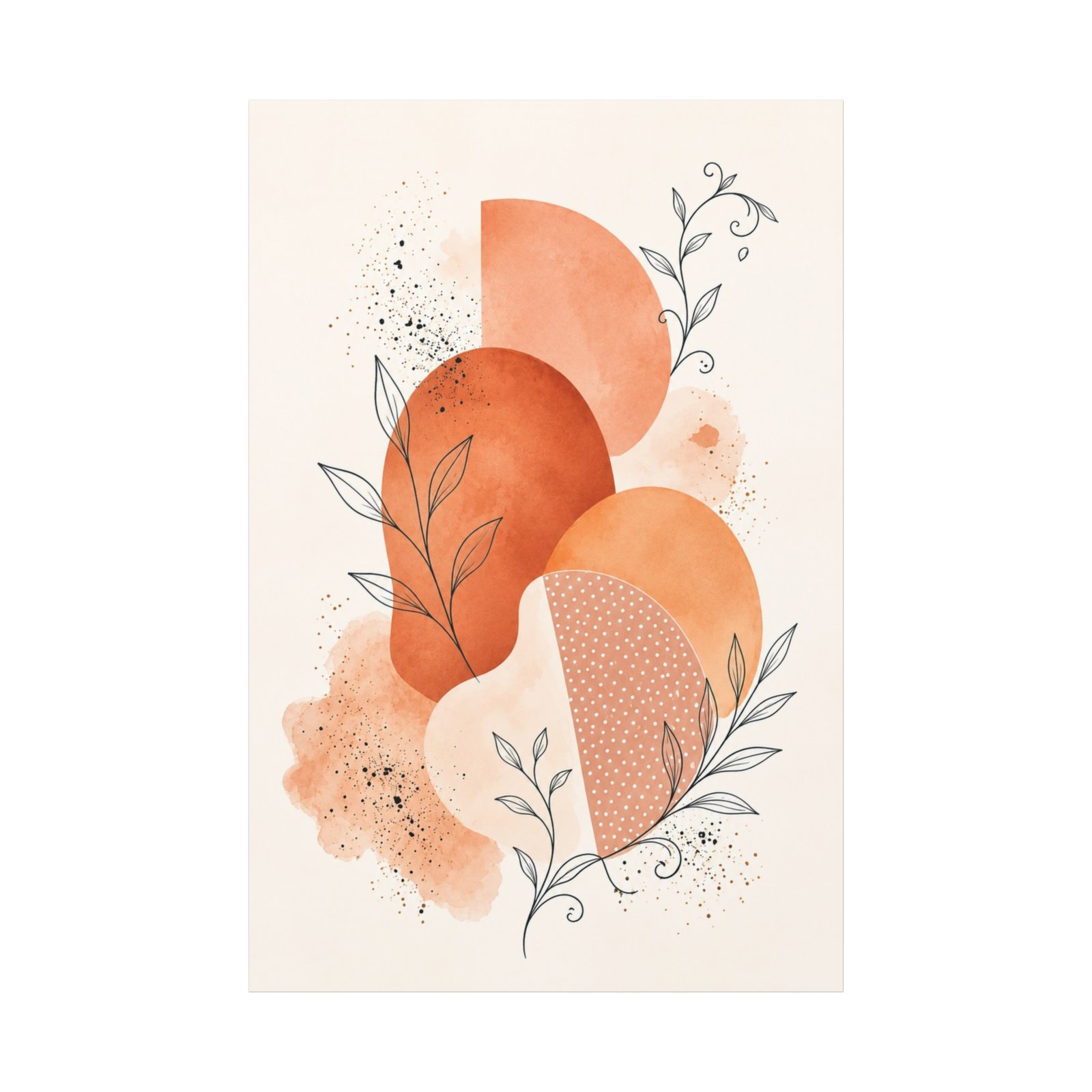 Abstract Terracotta Shapes Canvas Art - Modern Botanical Wall Decor - Image 2