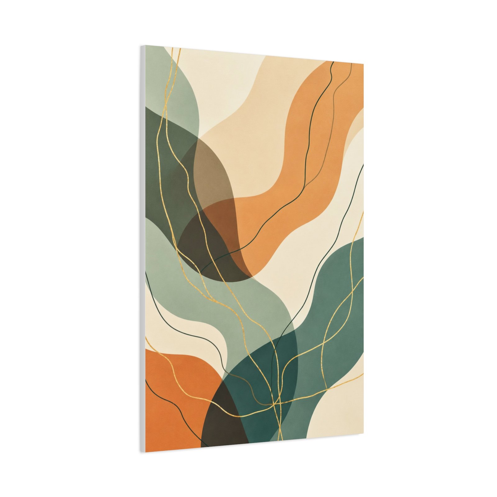 Abstract Organic Shapes Matte Canvas Wall Art — Earth Tone Mid-Century Modern Print - Image 3