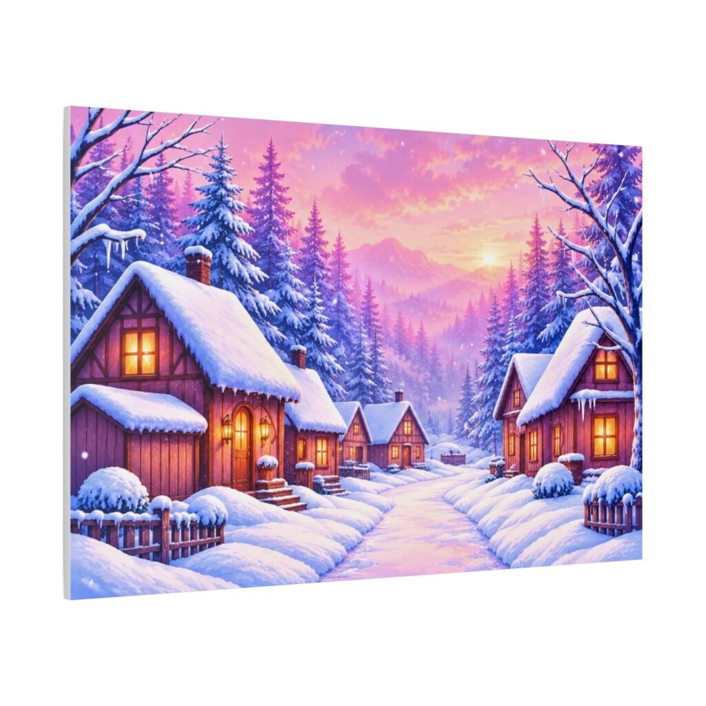Cozy Winter Cabin Matte Canvas Wall Art — Stretched 1.25"