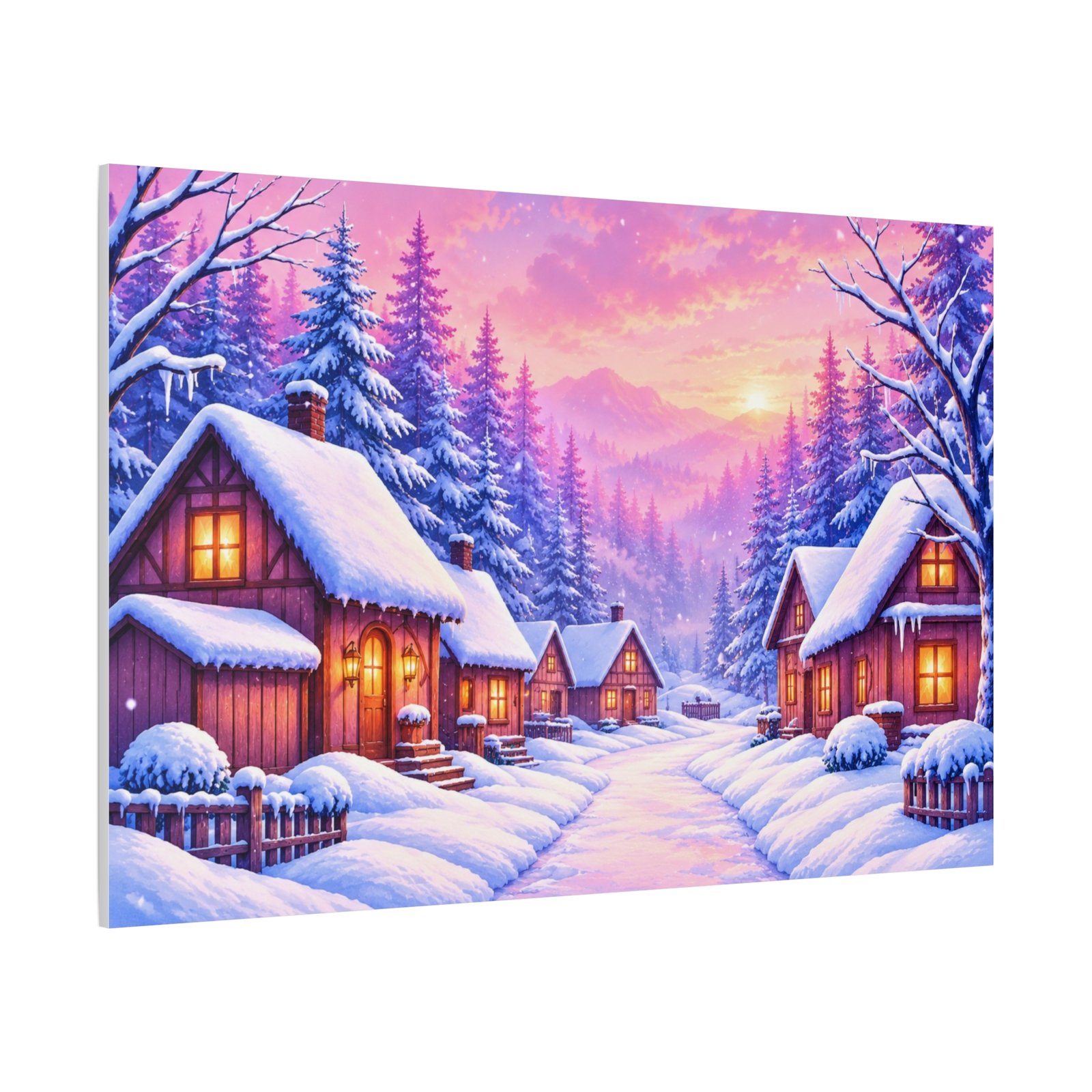 Cozy Winter Cabin Matte Canvas Wall Art — Stretched 1.25" - Image 2