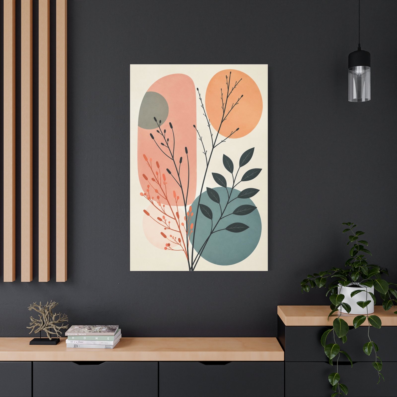 Abstract Botanical Canvas Wall Art — Midcentury Modern Plant Print - Image 4