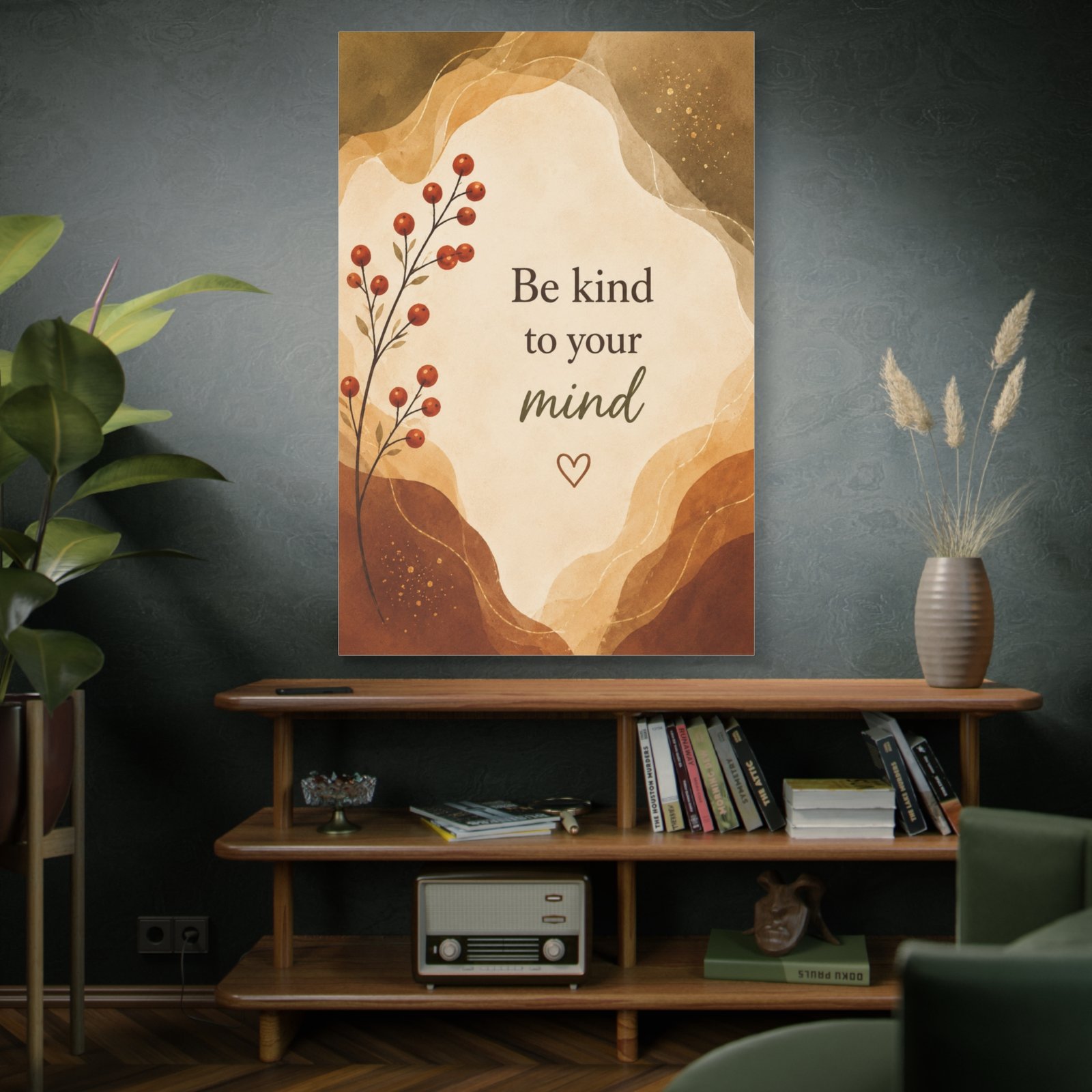 Be Kind to Your Mind Matte Canvas Wall Art — Inspirational Mental Health Quote - Image 5