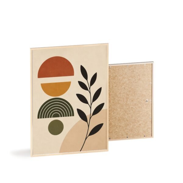 Boho Poster with Wooden Frame — Midcentury Earth Tone Wall Art - Image 3