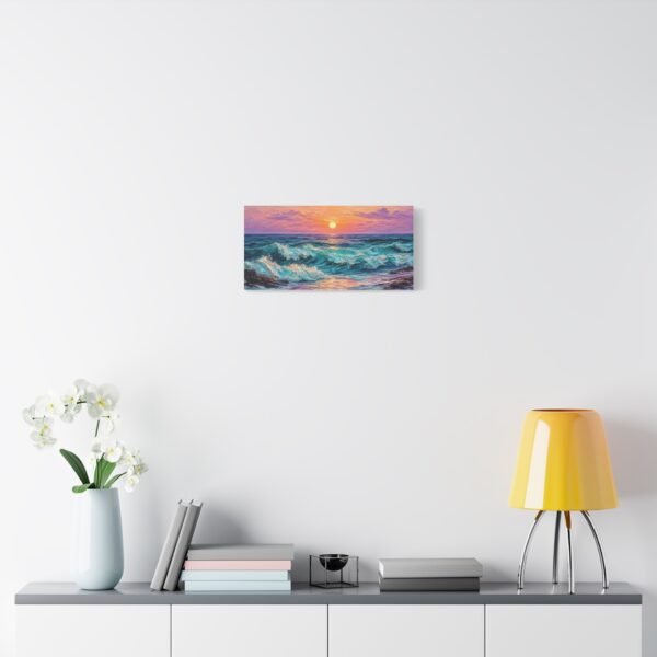 Sunset Ocean Waves Matte Canvas Print — Seaside Beach Wall Art - Image 7